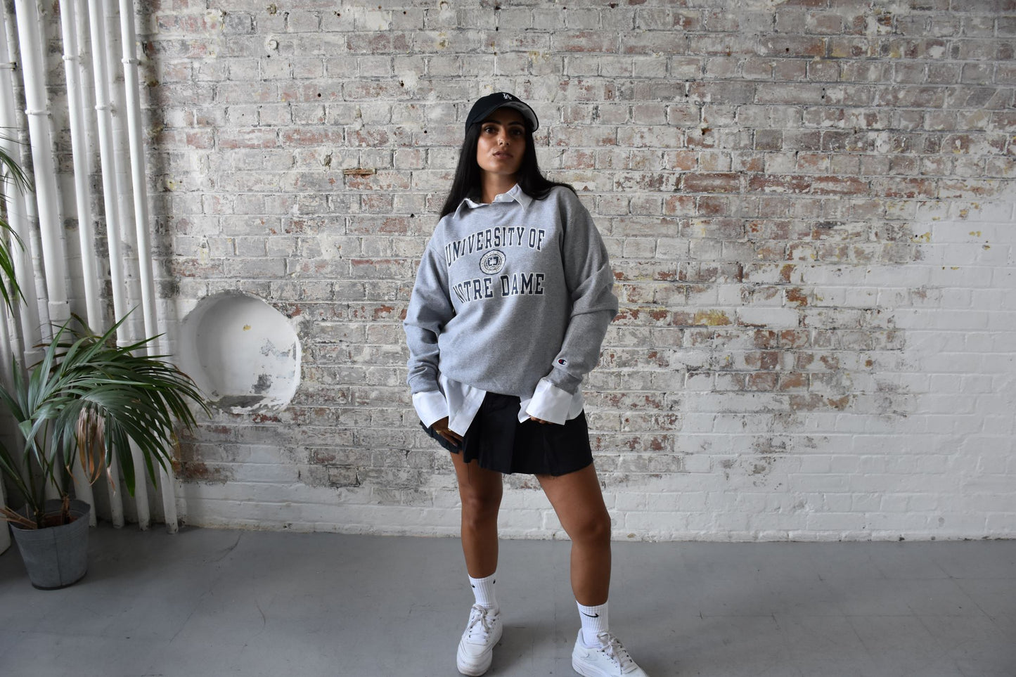 Vintage Champion Varsity Sweatshirt in Grey
