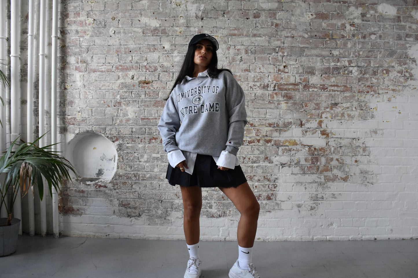 Vintage Champion Varsity Sweatshirt in Grey