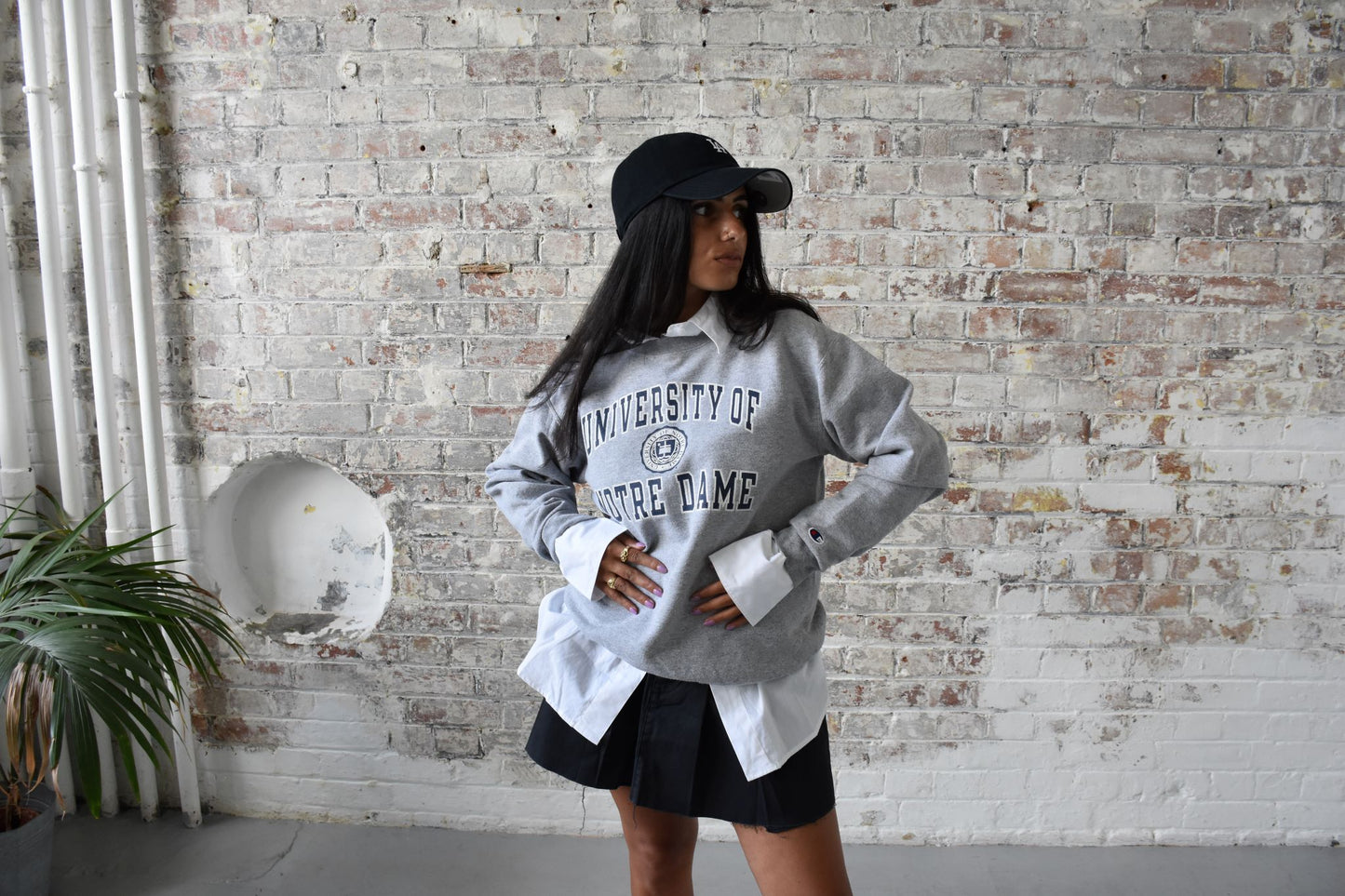 Vintage Champion Varsity Sweatshirt in Grey