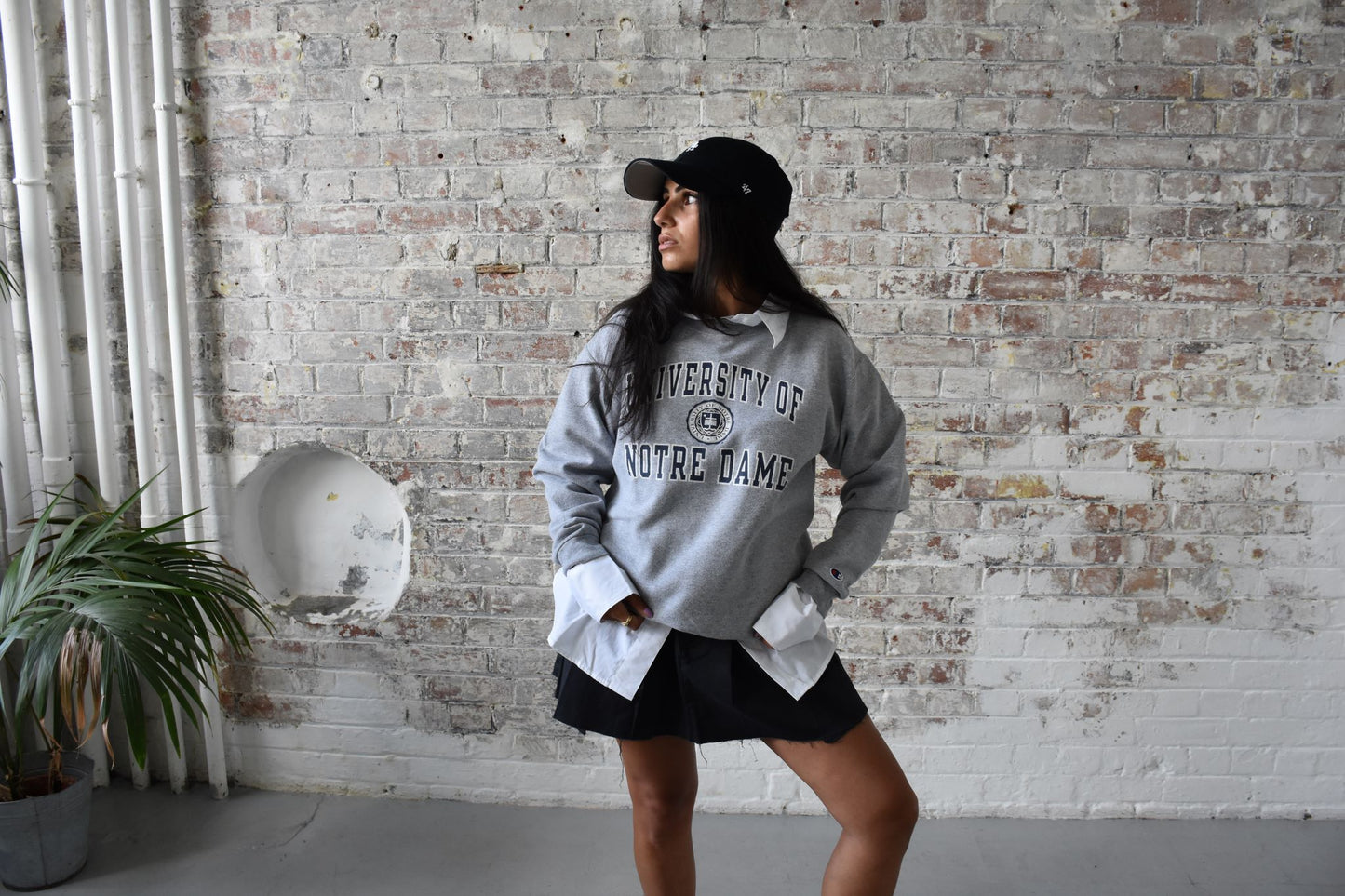 Vintage Champion Varsity Sweatshirt in Grey