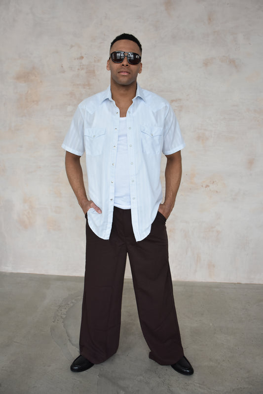 Vintage Blue Short Sleeved Shirt