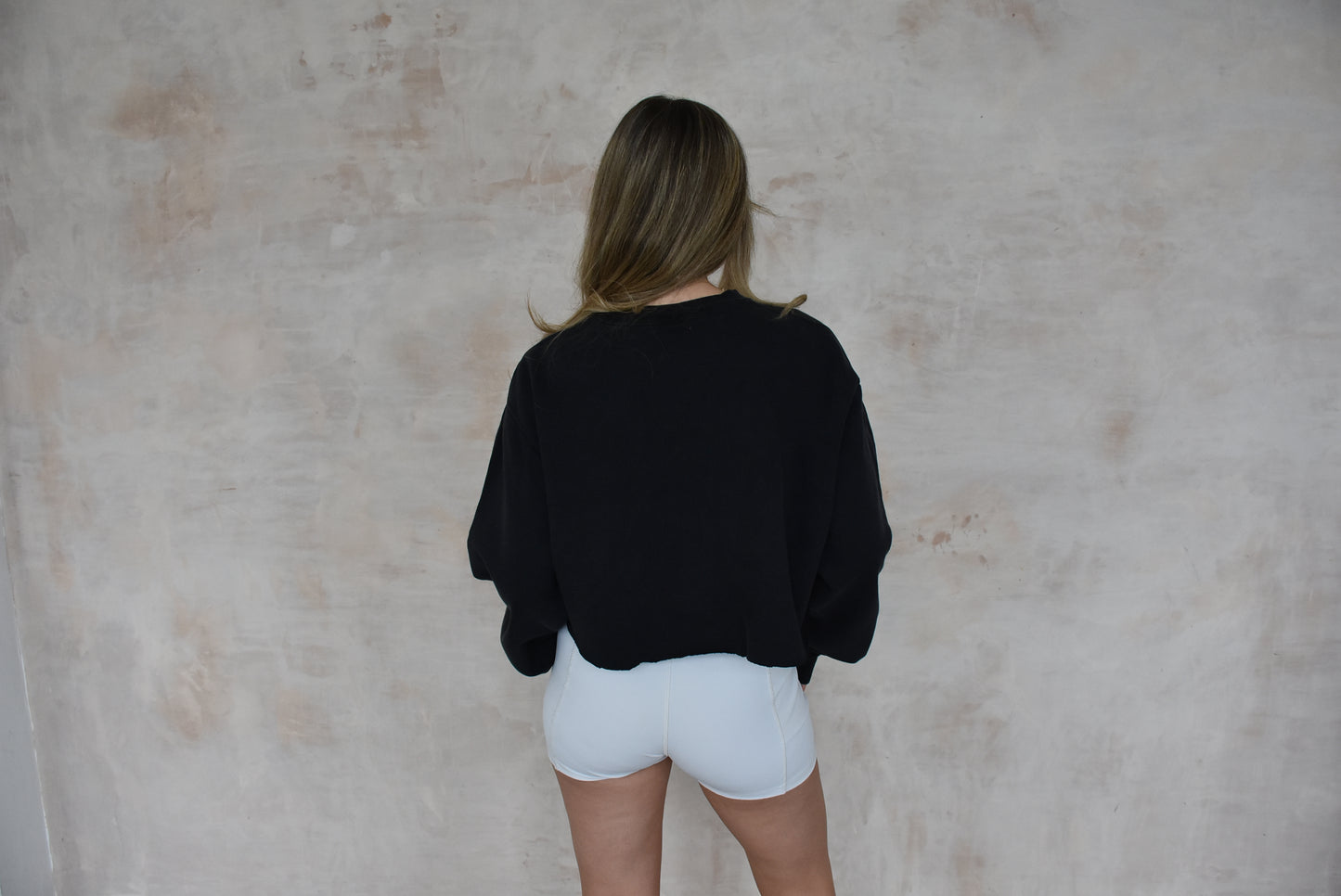 Vintage Champion Cropped Sweatshirt in Black