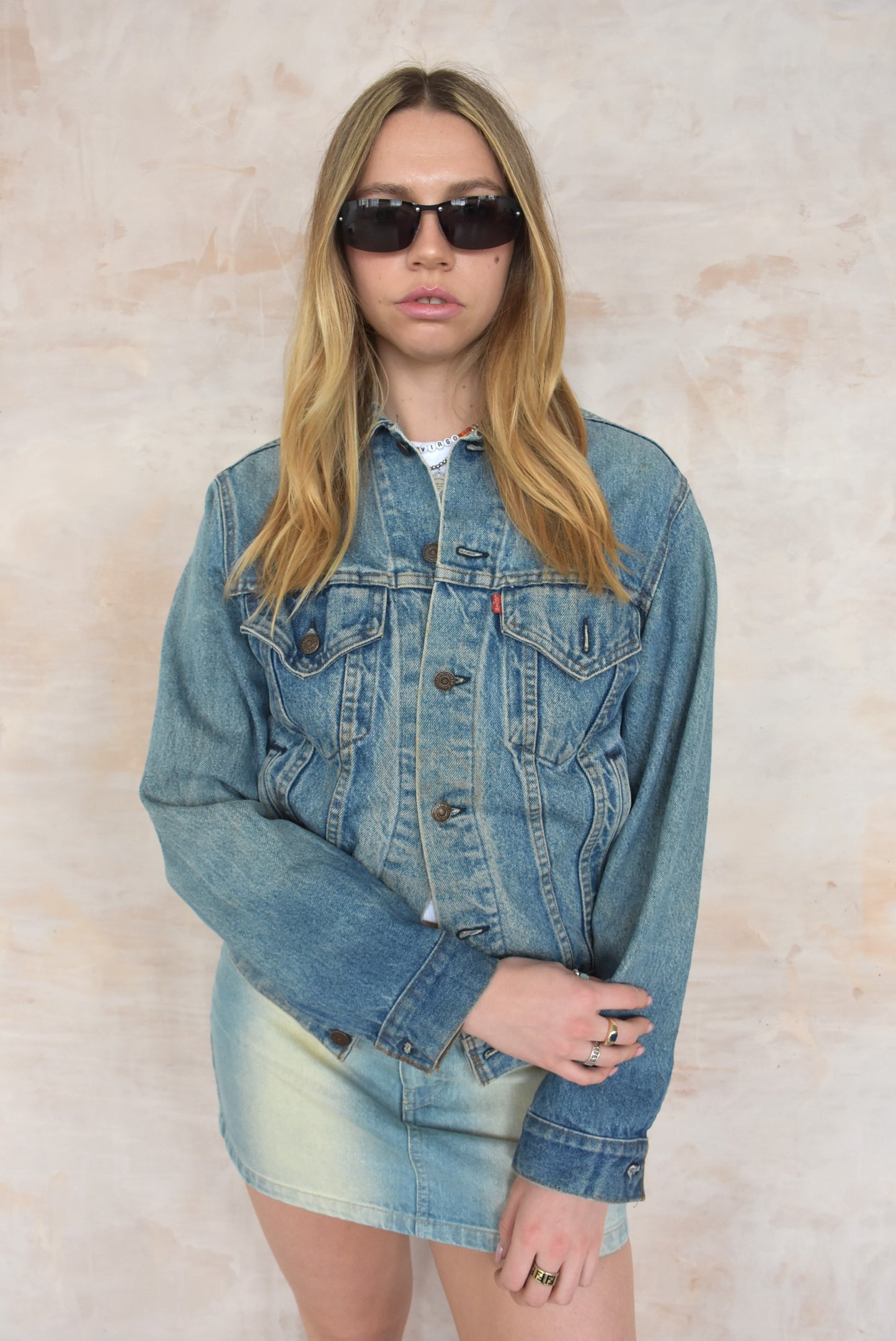 Vintage Acid Wash Denim Skirt