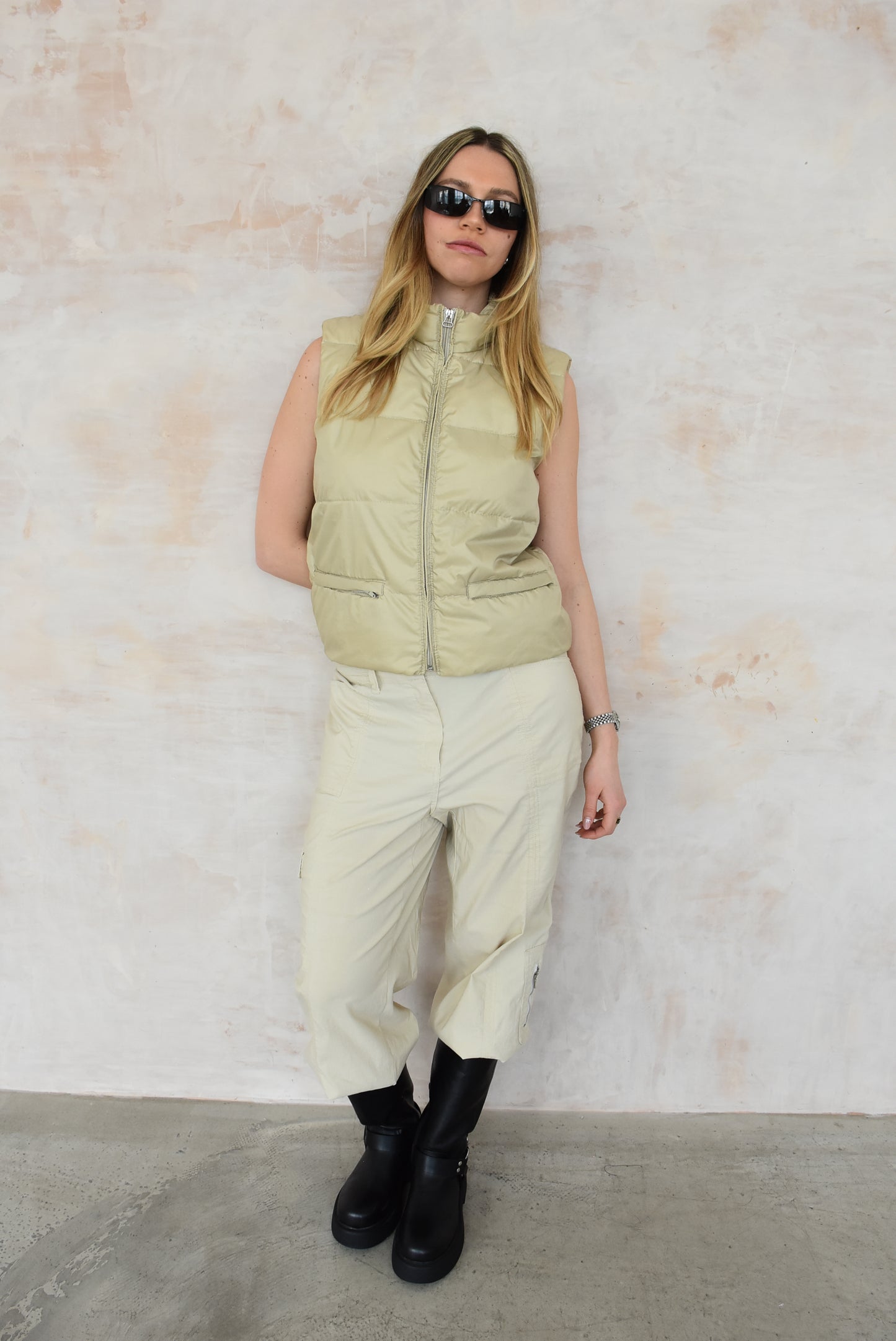 Vintage Cream Cargo Trousers