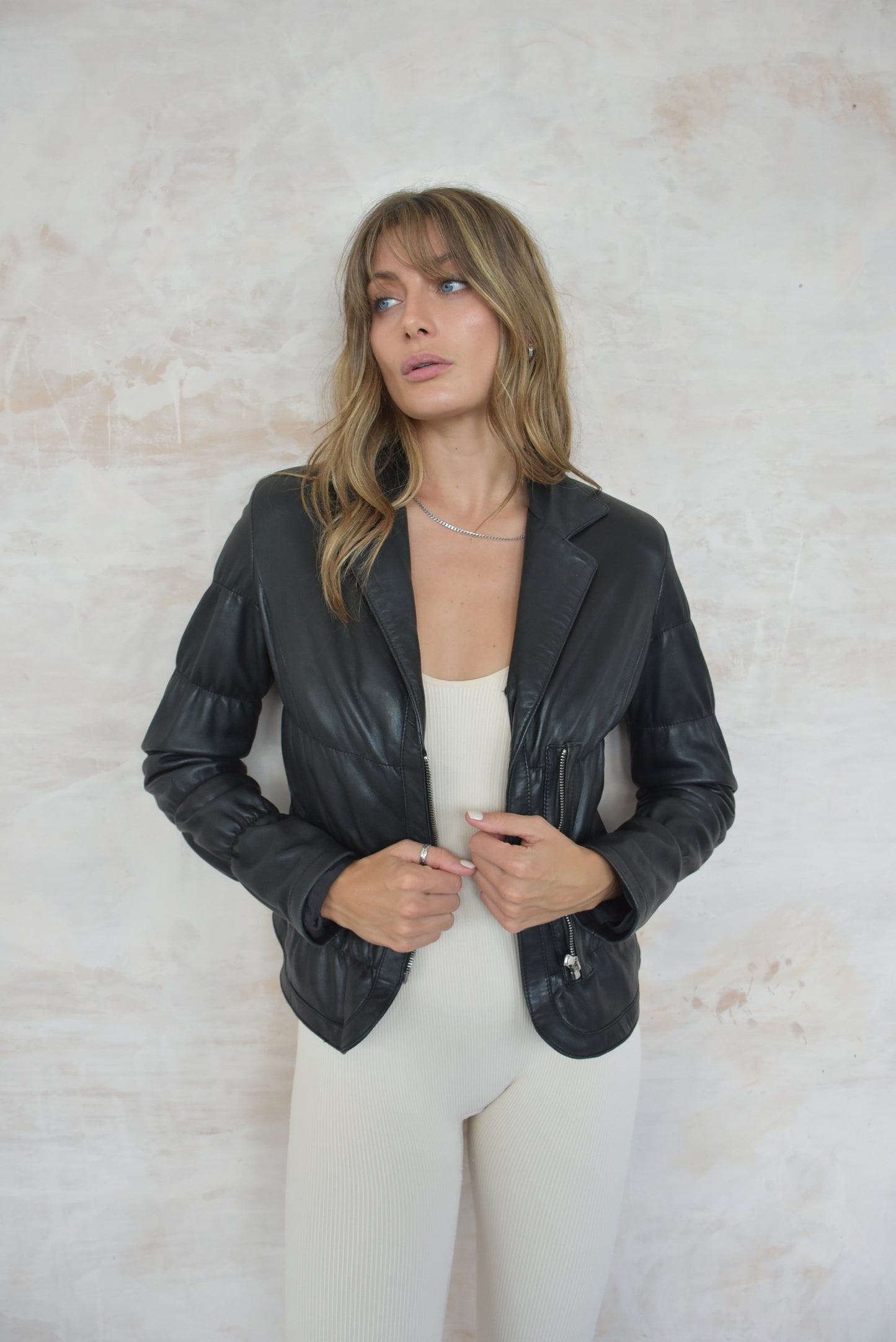 Vintage Y2K Black Leather Jacket