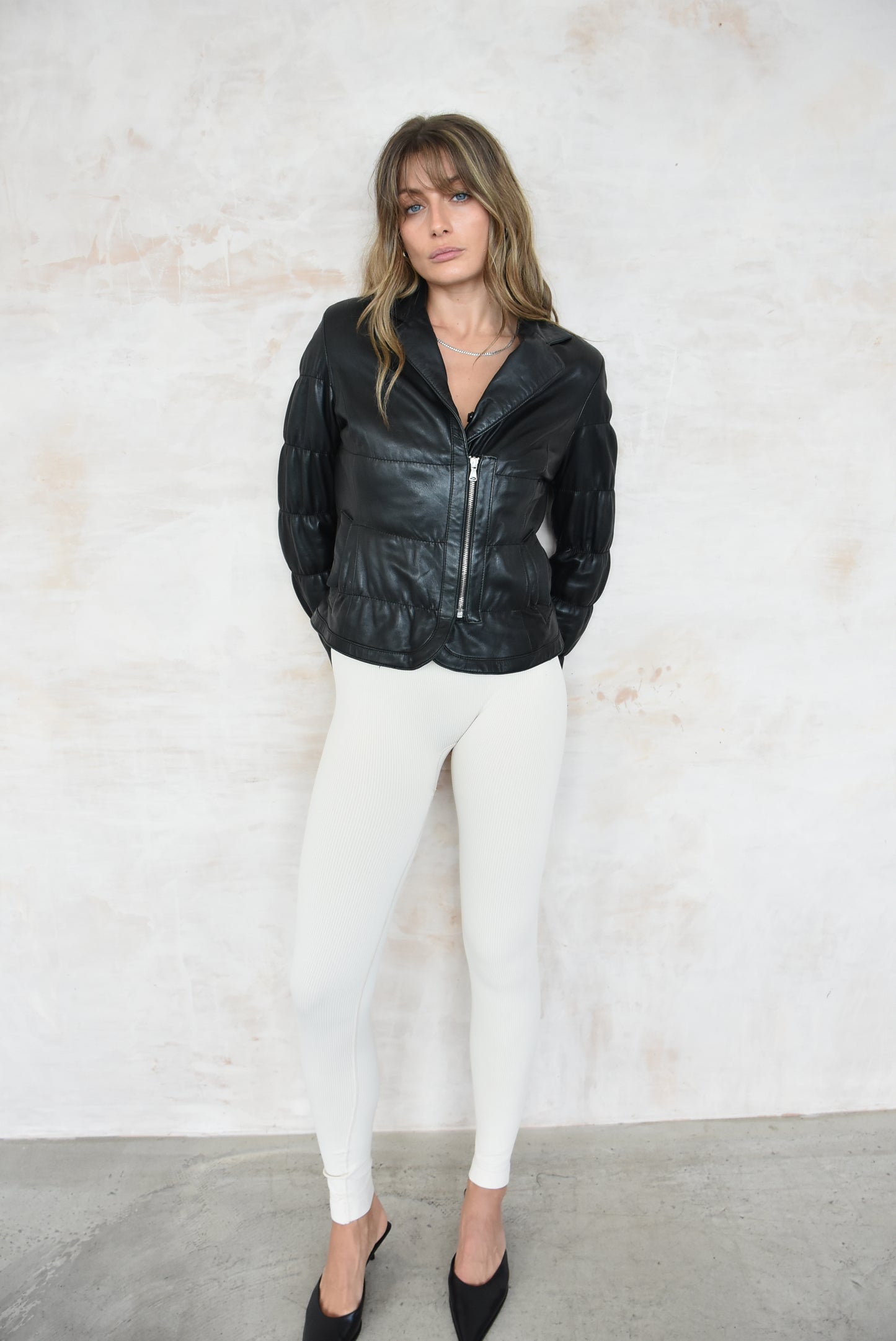 Vintage Y2K Black Leather Jacket