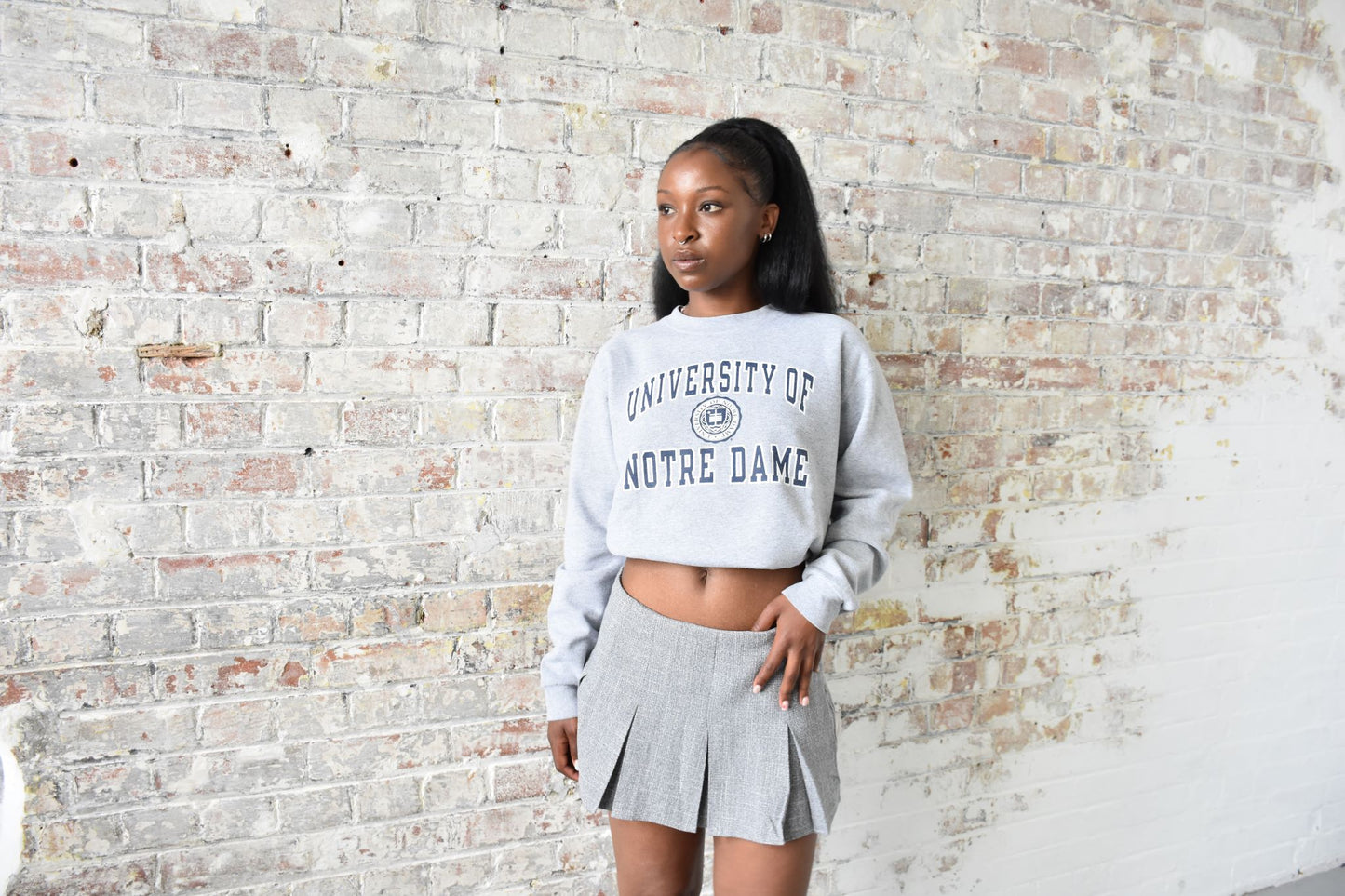 Vintage Champion Varsity Sweatshirt in Grey