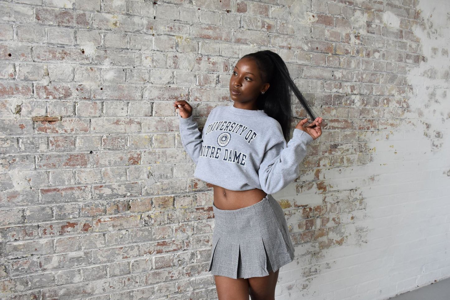 Vintage Champion Varsity Sweatshirt in Grey