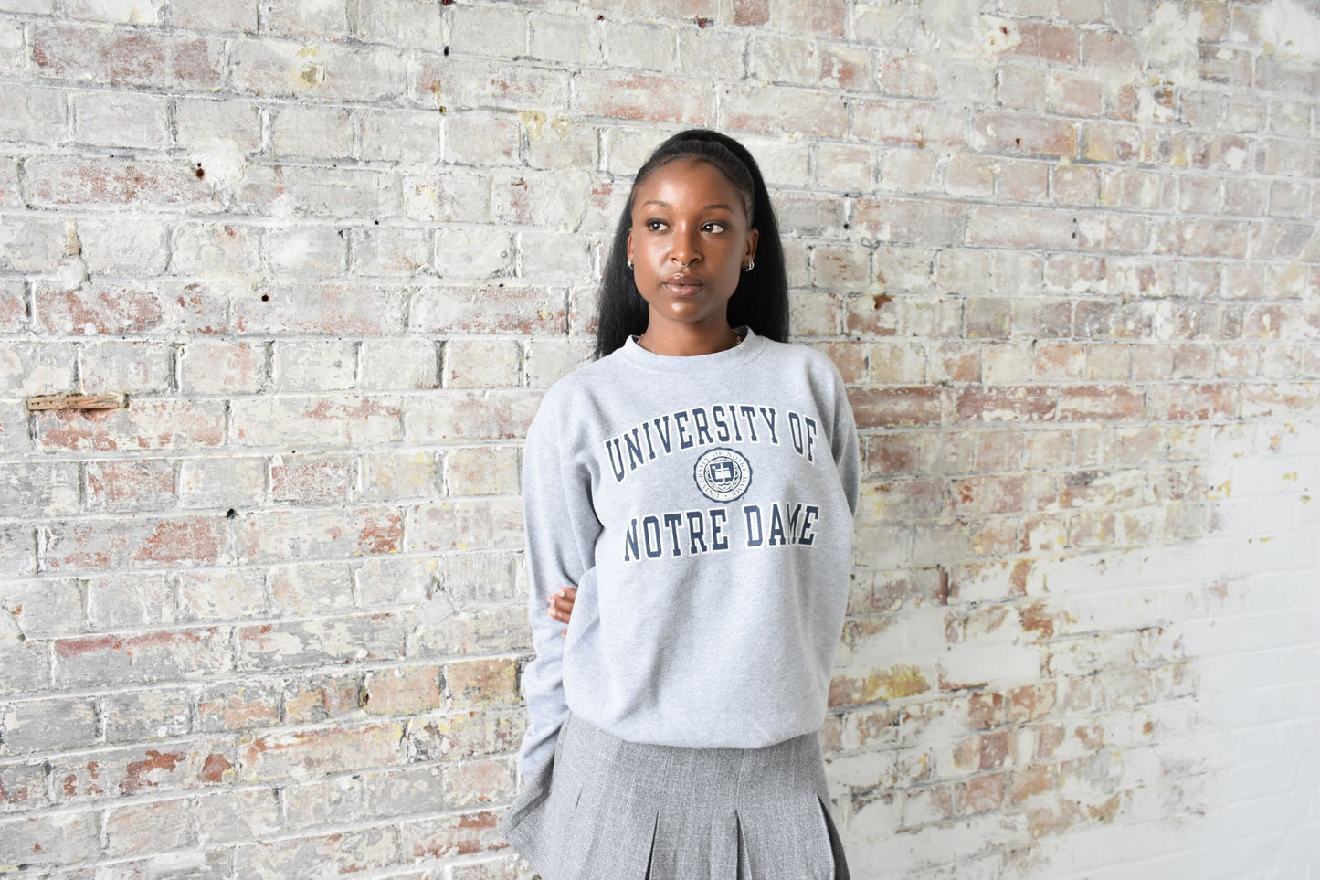 Vintage Champion Varsity Sweatshirt in Grey