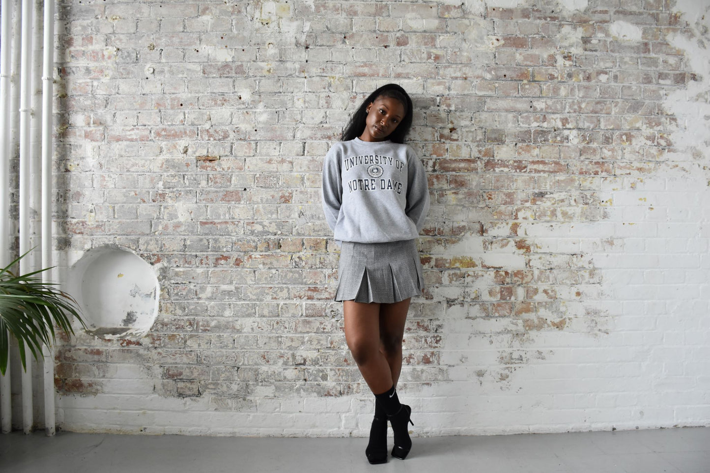 Vintage Champion Varsity Sweatshirt in Grey