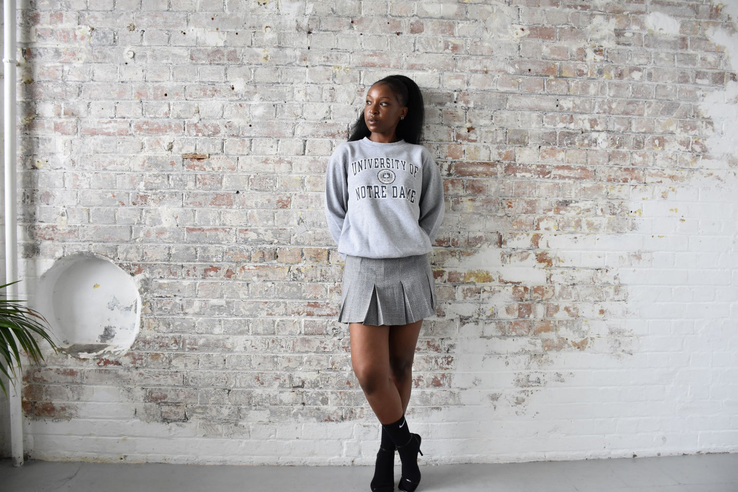 Vintage Champion Varsity Sweatshirt in Grey