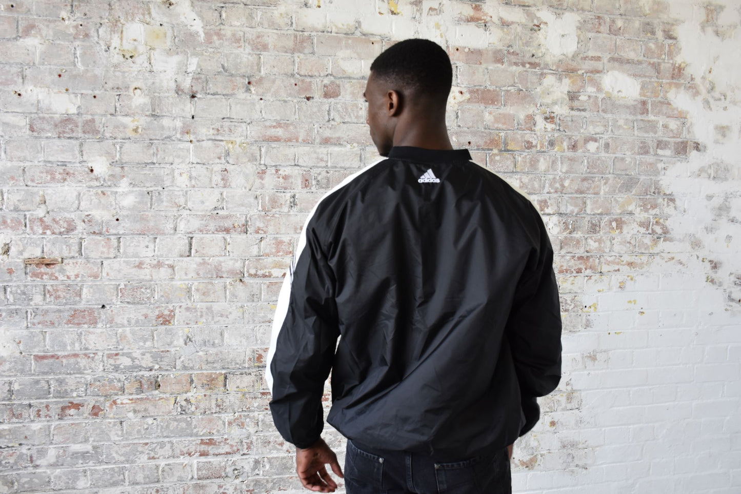Vintage Adidas White Sox Baseball Jacket in black and white