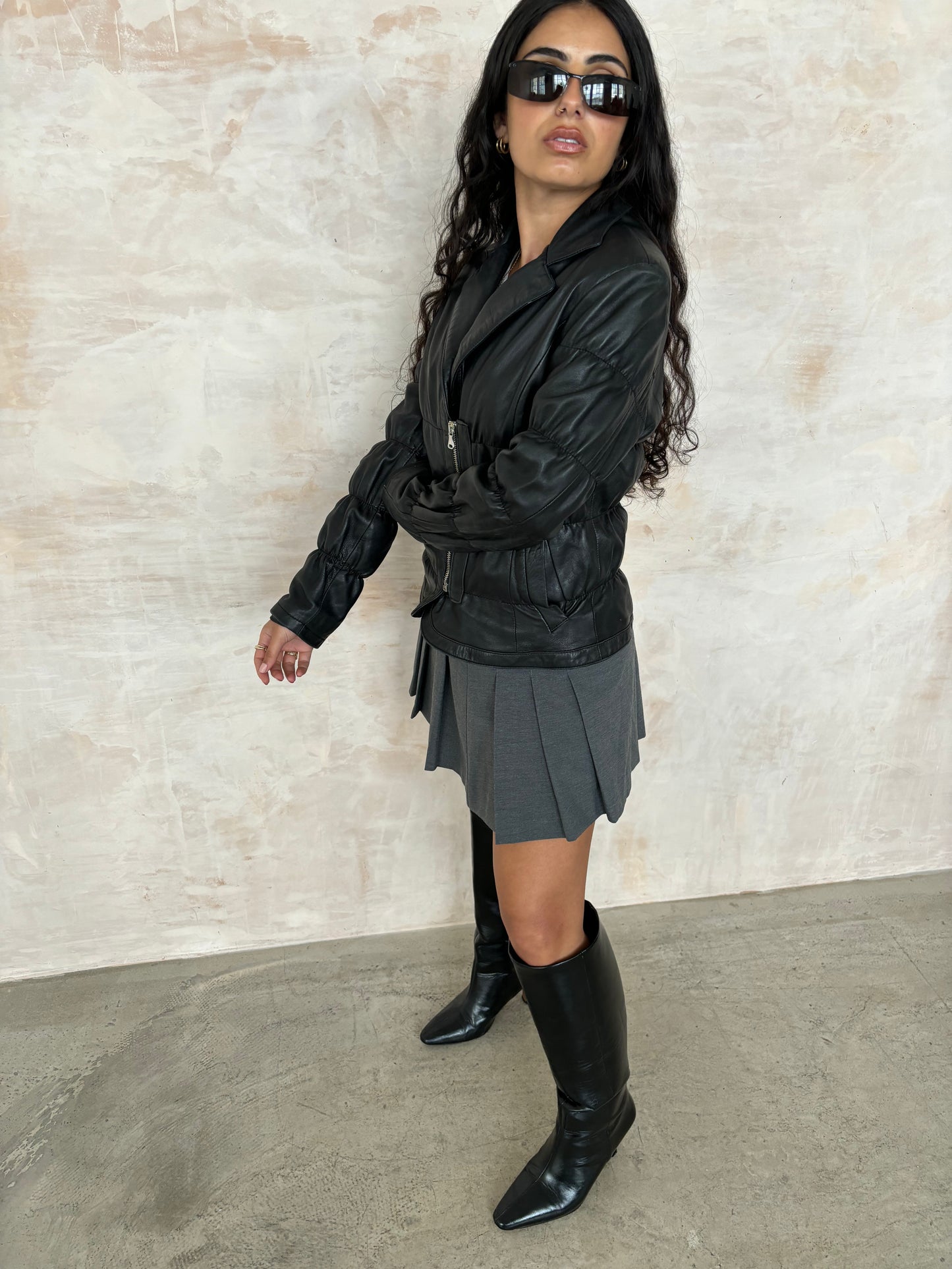 Vintage Y2K Black Leather Jacket